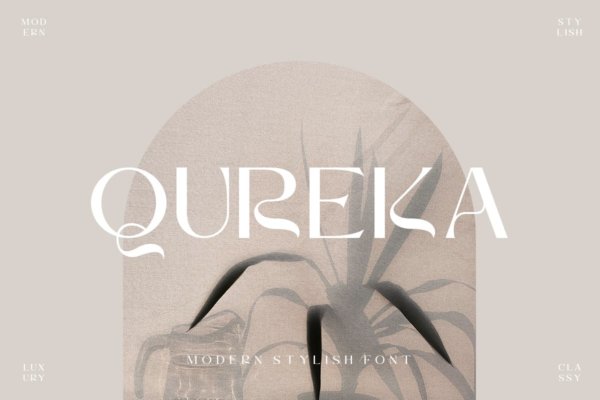 现代优雅品牌海报徽标logo设计无衬线英文字体 Qureka  Modern Stylish