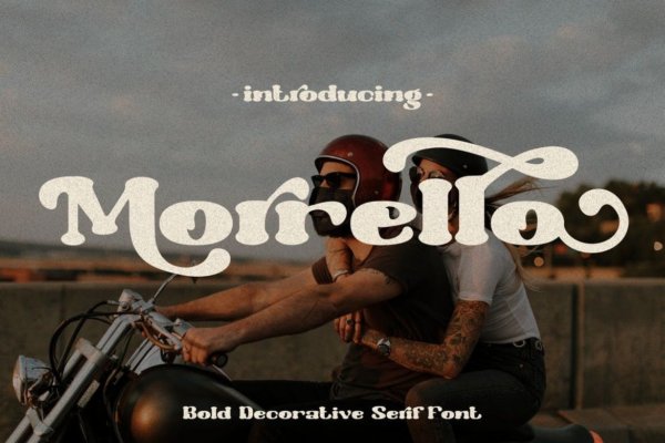 复古海报标题徽标logo设计衬线英文字体 Morrello – Bold Serif Font