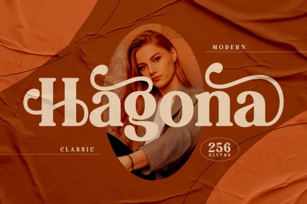 创意优雅海报品牌社交媒体设计衬线英文字体 Hagona Classy Serif Font LS