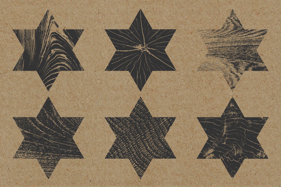 60粗糙木纹纹理矢量图片设计素材 wooden shapes – vector & png