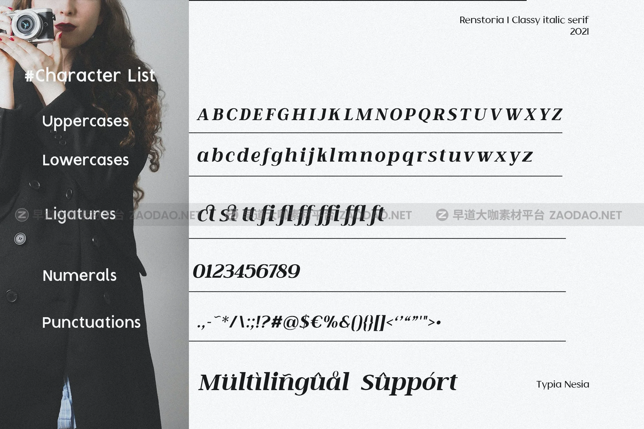 优雅复古杂志品牌标题设计衬线英文字体 Renstoria – Classy Retro Italic Serif Font插图10