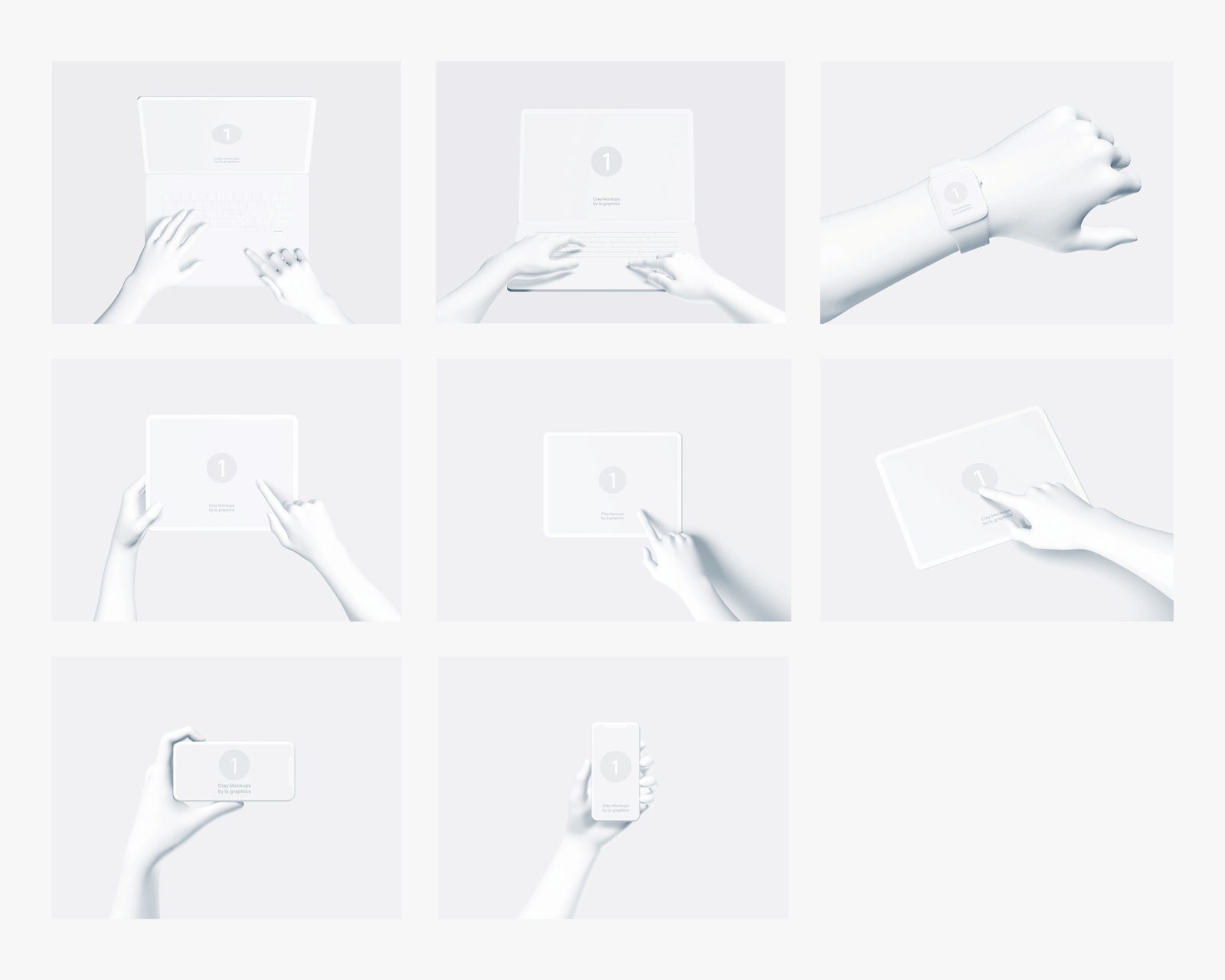 高品质陶瓷APP界面设计苹果设备演示PSD样机模板素材 Clay Mockups插图16