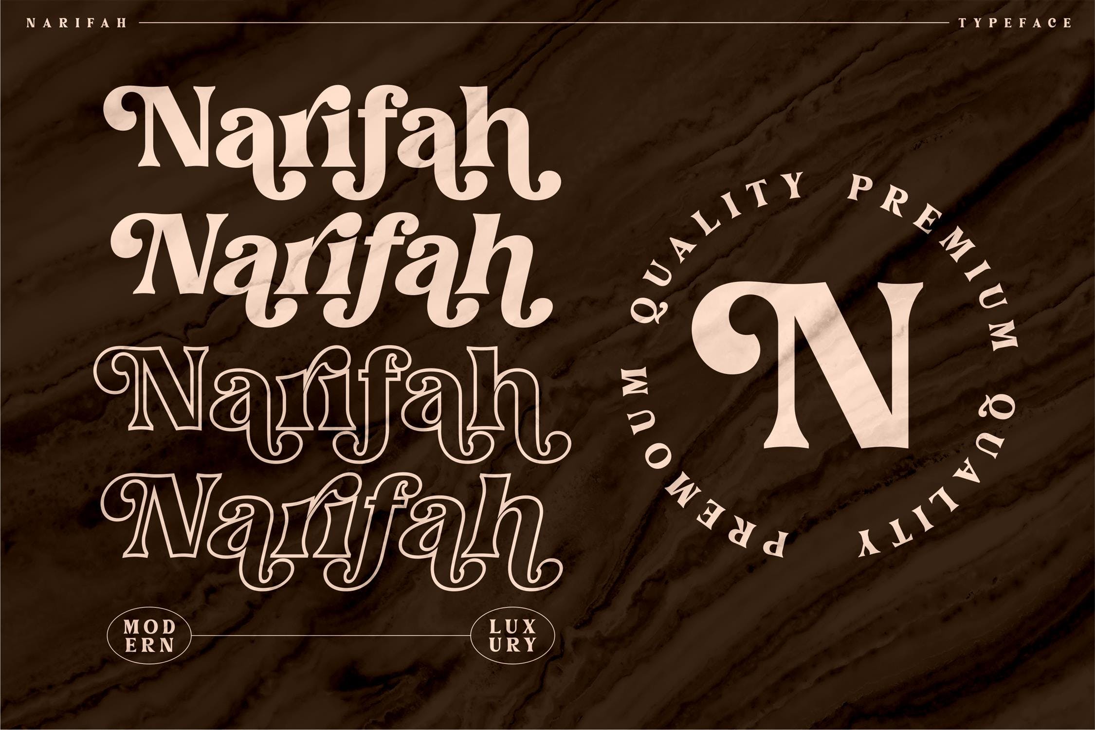 优雅创意海报商标品牌设计衬线英文字体narifahmodernseriffontls