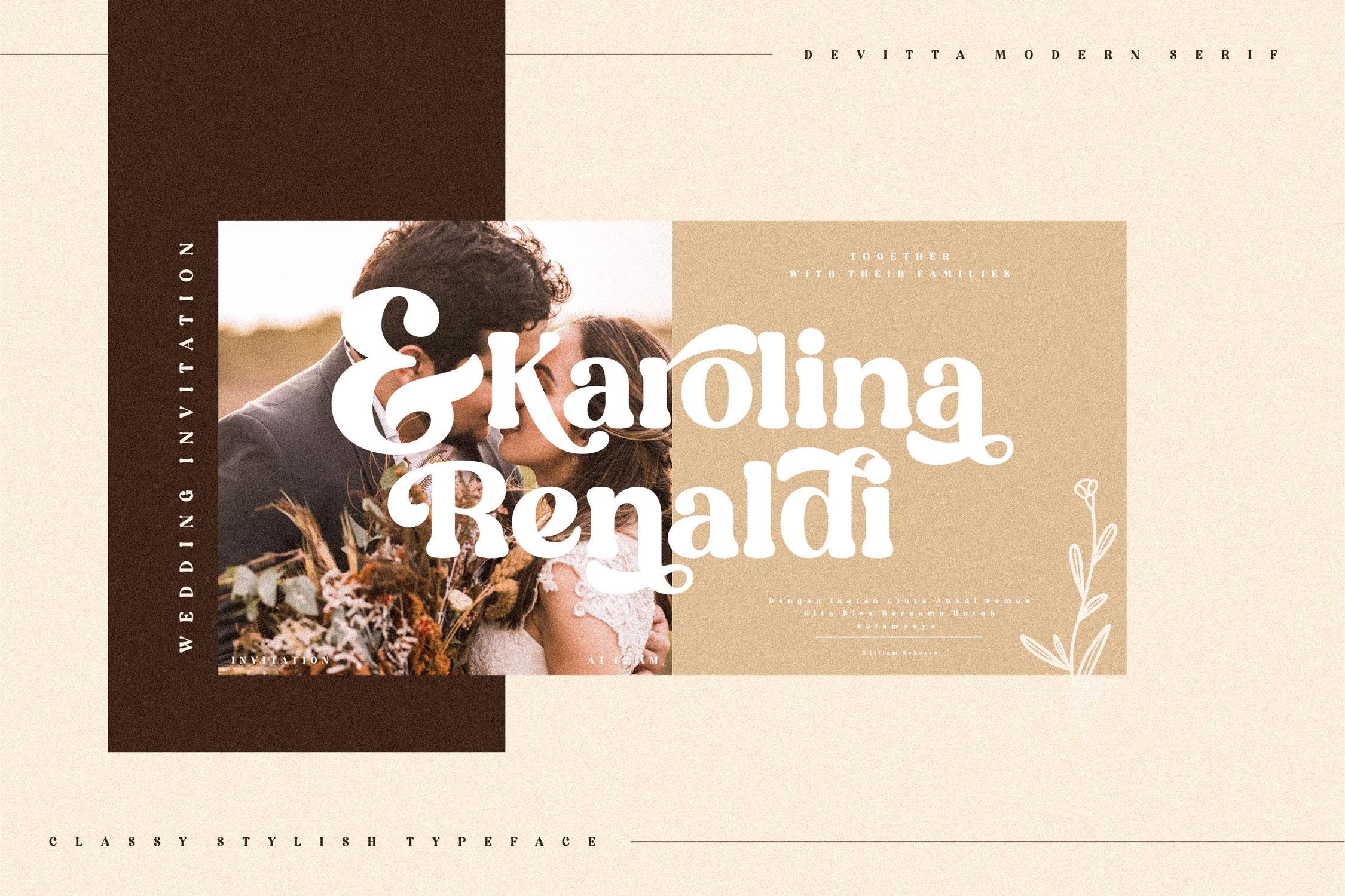 时尚海报品牌标识设计衬线英文字体 Devitta Stylish Serif Font LS插图1