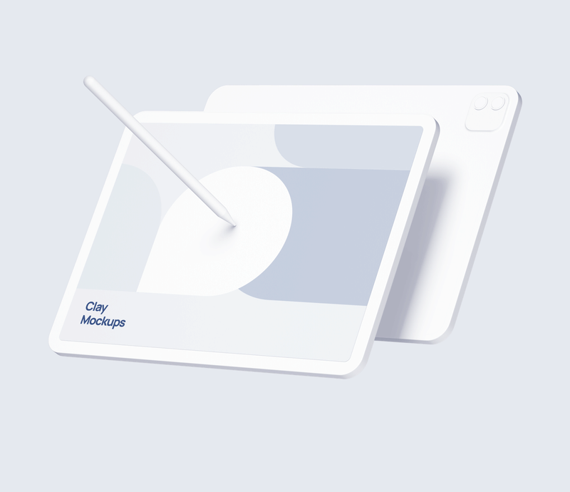 高品质陶瓷APP界面设计苹果设备演示PSD样机模板素材 Clay Mockups插图2