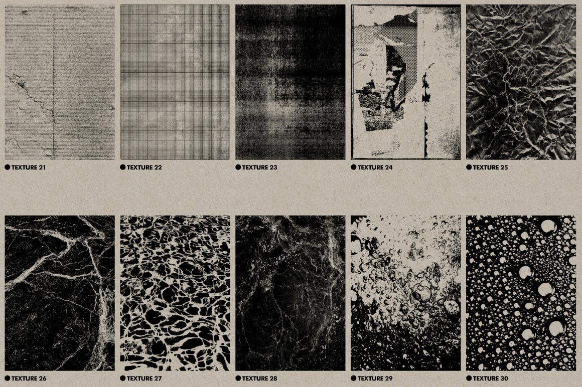 50个做旧粗糙喷墨打印褶皱PNG图片设计素材 Super Hi Res Textures – Collection 02插图3