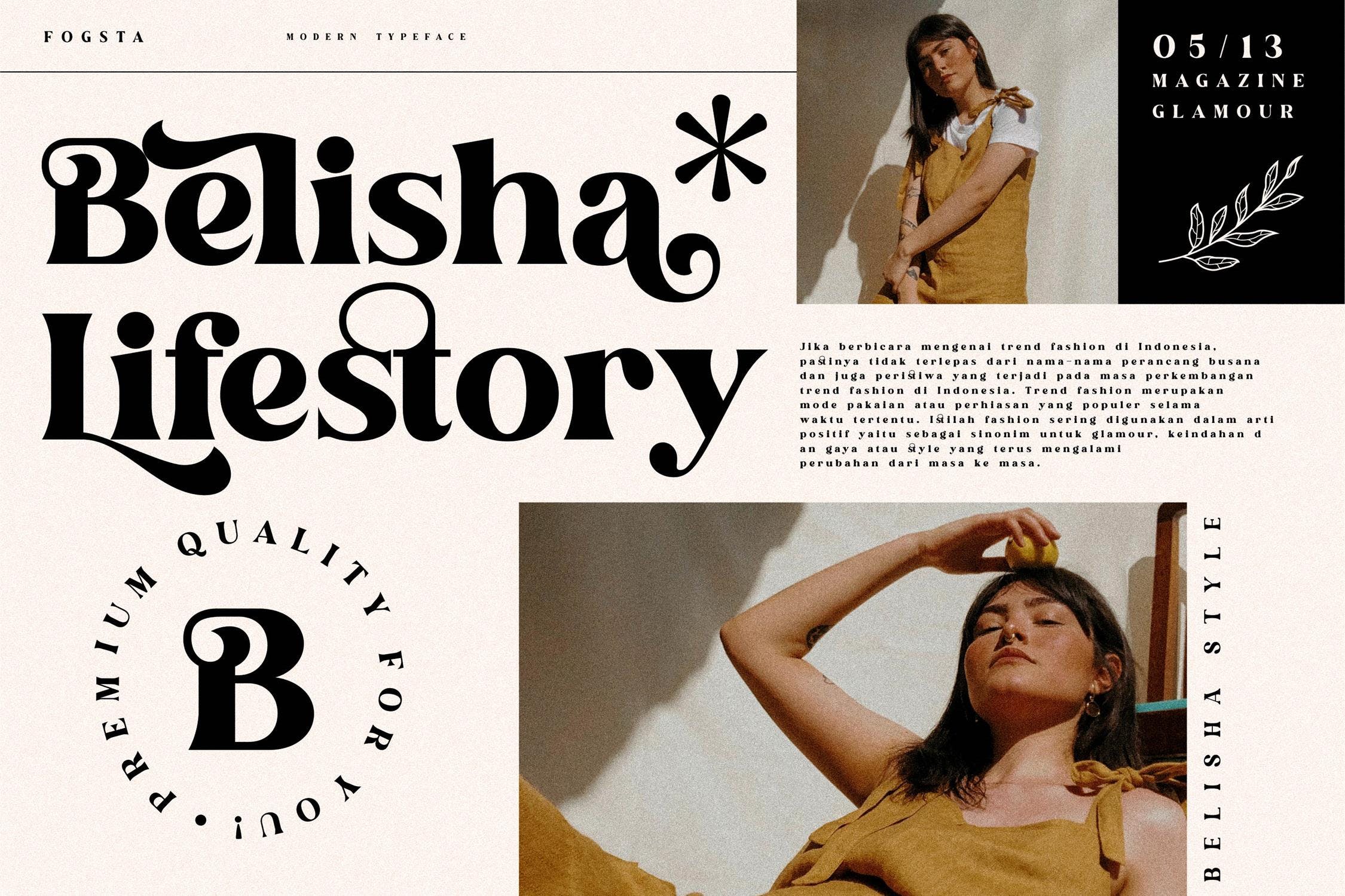 现代海报标识品牌设计衬线英文字体 fogsta modern serif font ls