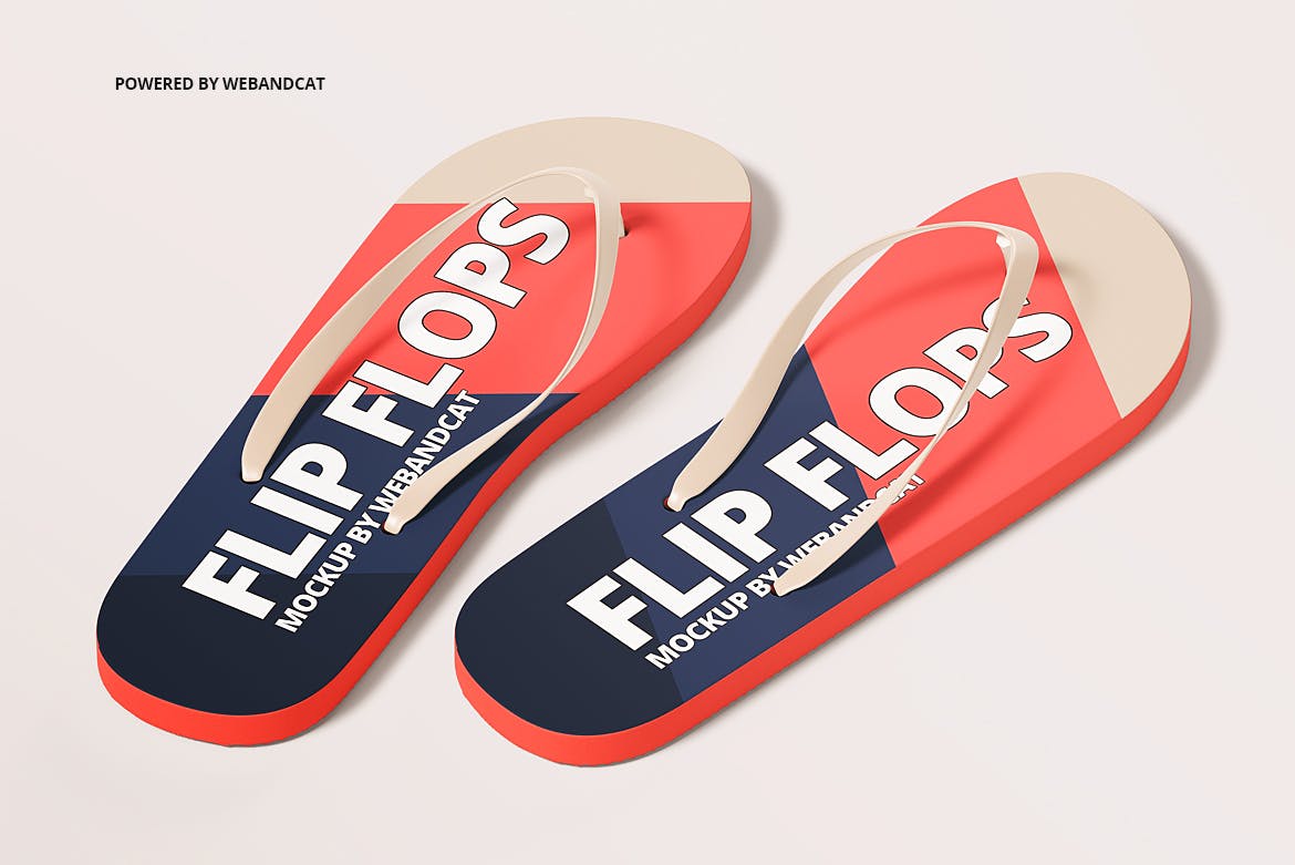 高品质人字拖鞋设计Ps贴图样机素材 Flip Flops Mockup插图2