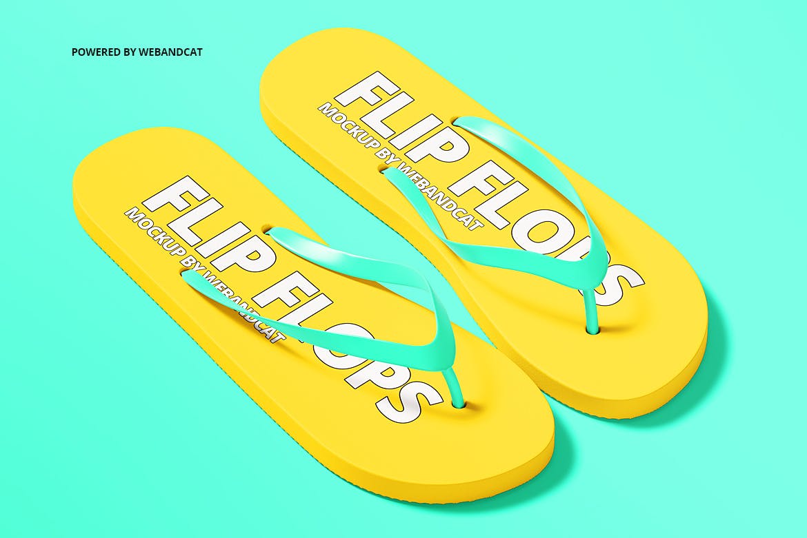 高品质人字拖鞋设计Ps贴图样机素材 Flip Flops Mockup插图3