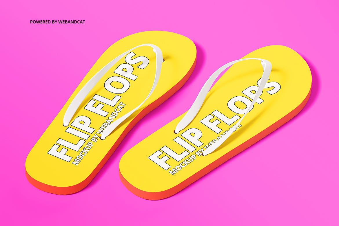 高品质人字拖鞋设计Ps贴图样机素材 Flip Flops Mockup插图4