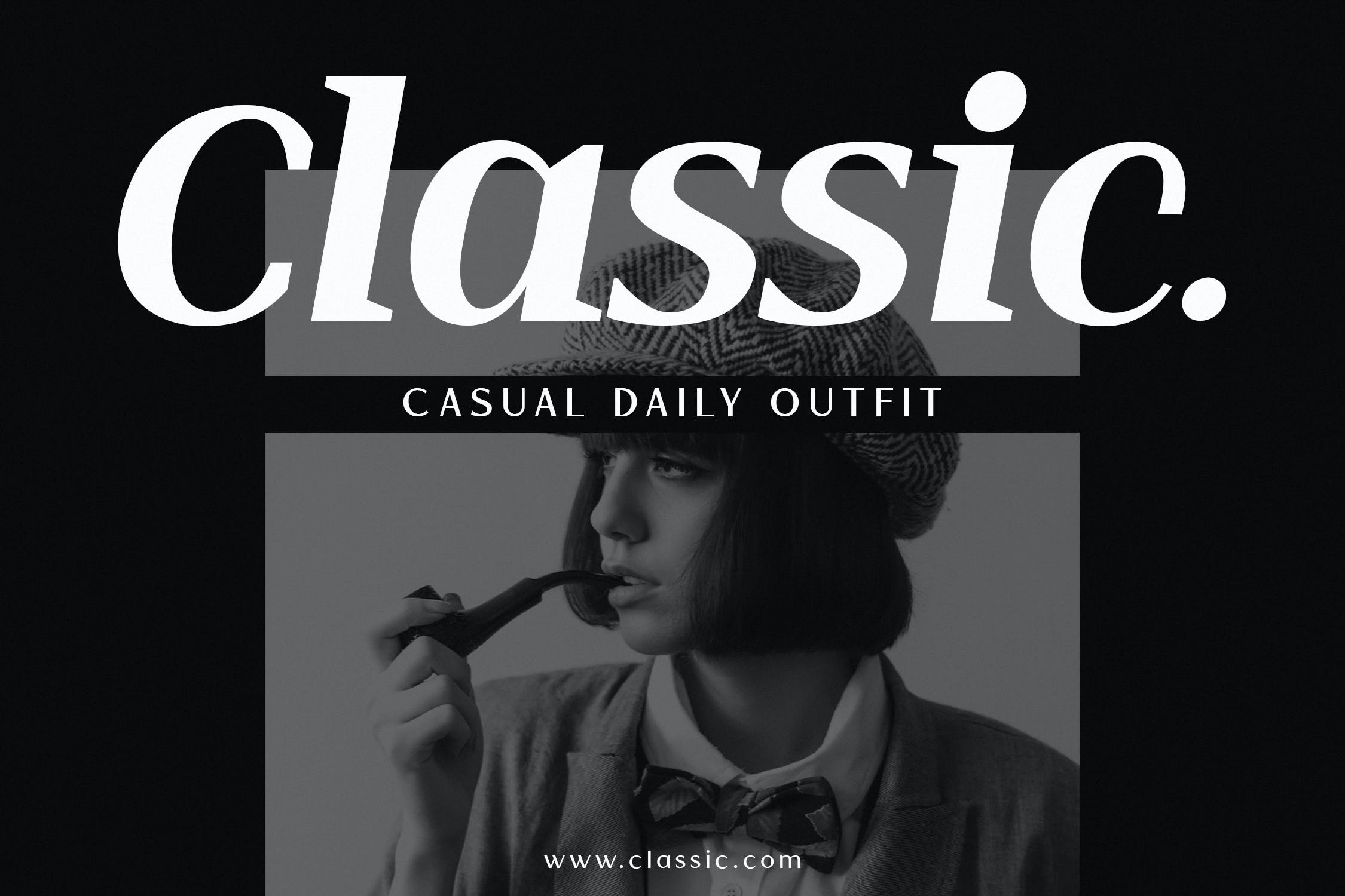 优雅复古杂志品牌标题设计衬线英文字体 renstoria – classy retro