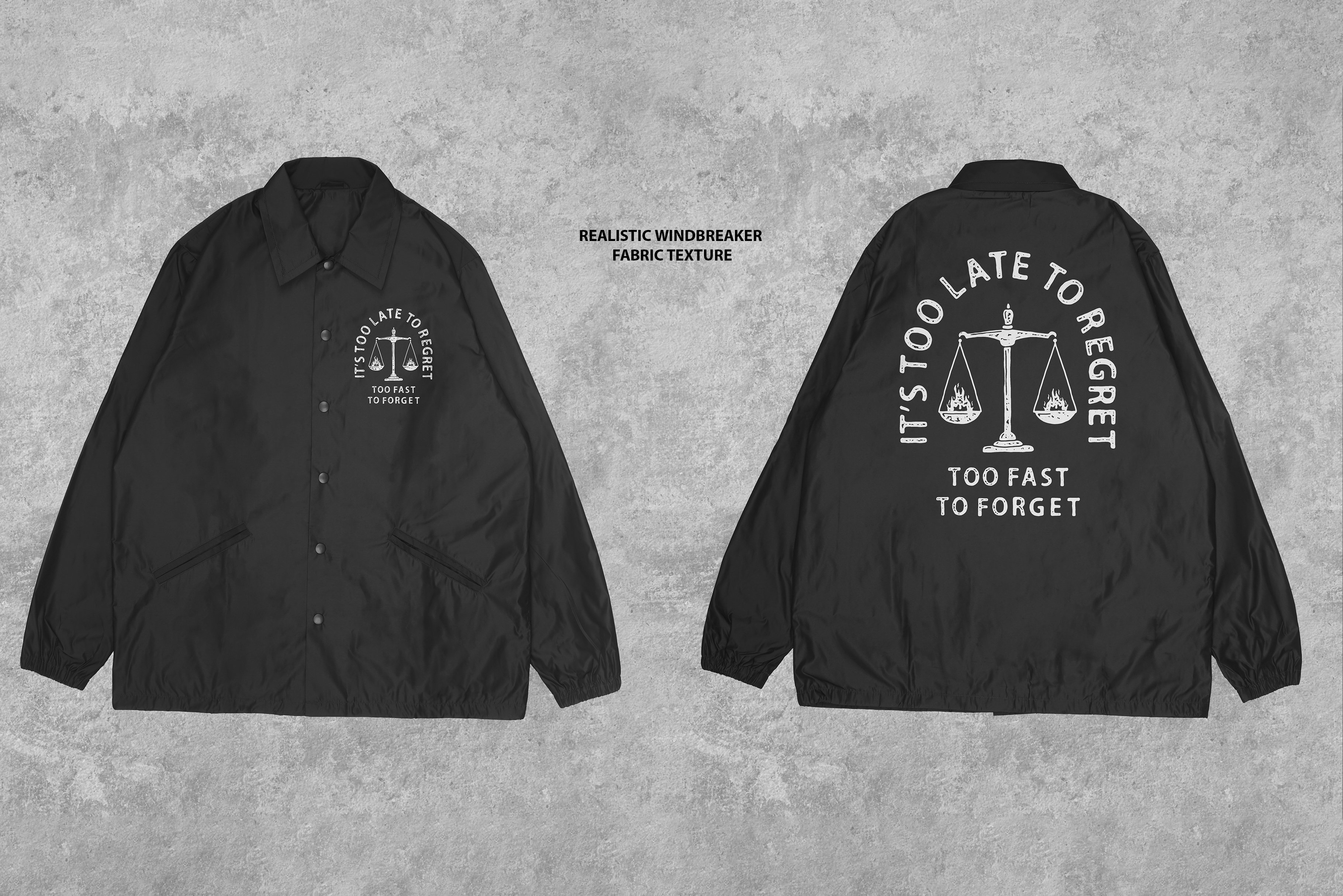 高质量逼真嘻哈风衣夹克外套设计ps智能贴图样机模板 realistic wind