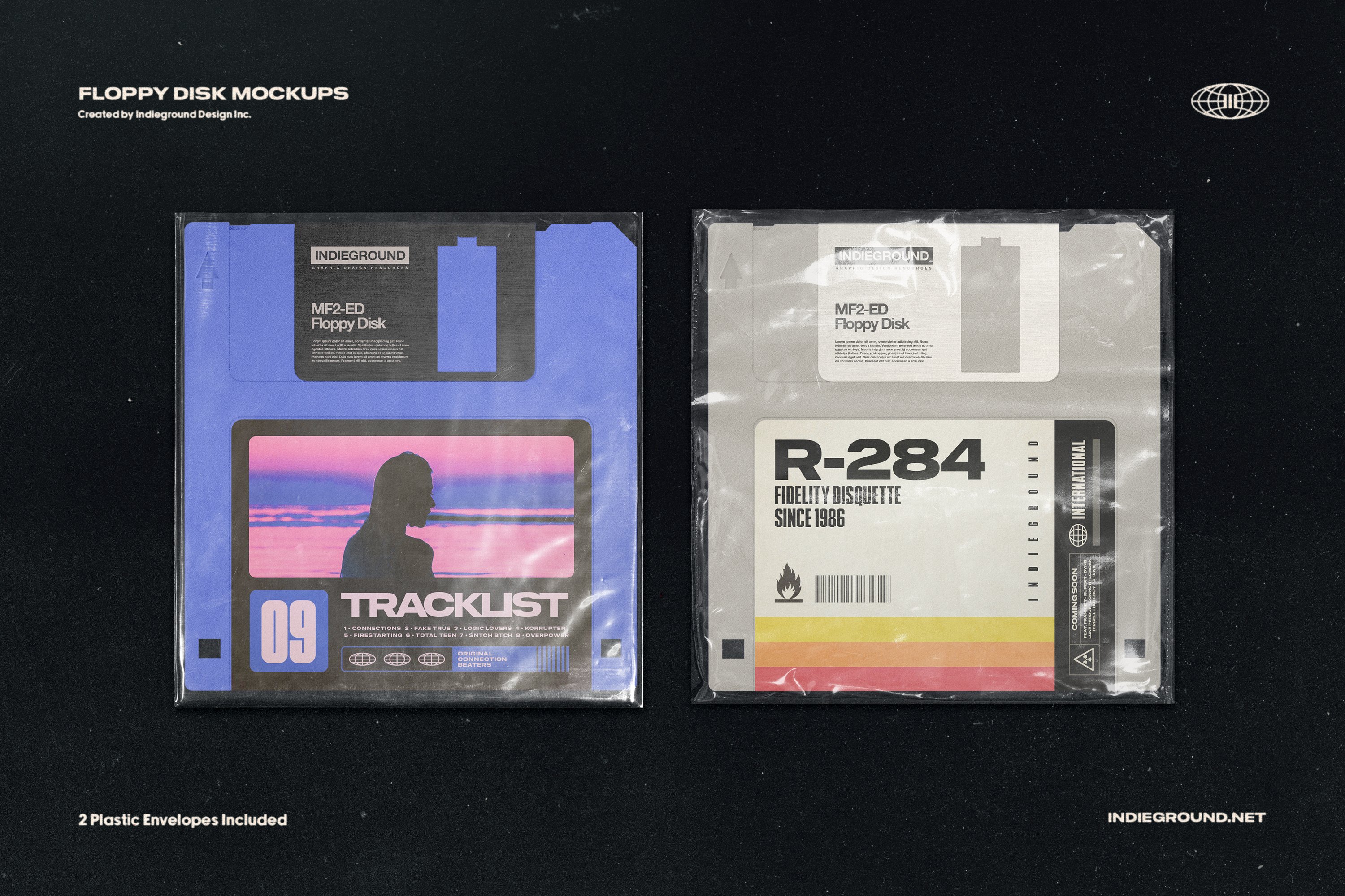 超酷复古电脑软盘储存盘Disk标签设计Ps智能贴图样机模板 Floppy Disk Mockups插图3