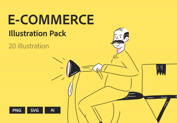 时尚电子商务购物元素矢量插图设计素材合集 E-commerce Illustration Pack