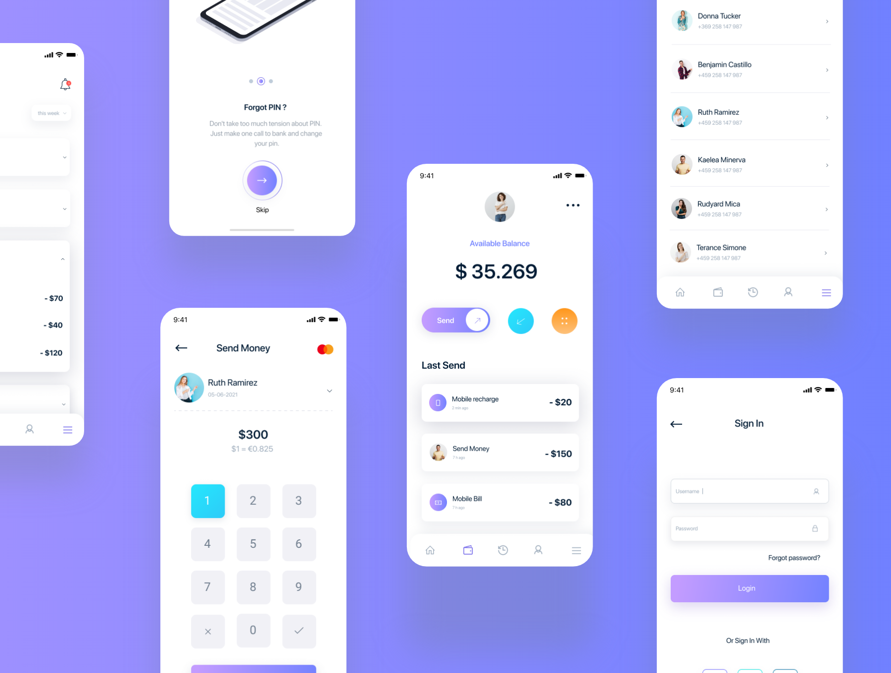 现代简约银行金融应用程序APP UI套件 Sirc – Banking App UI Kit插图2