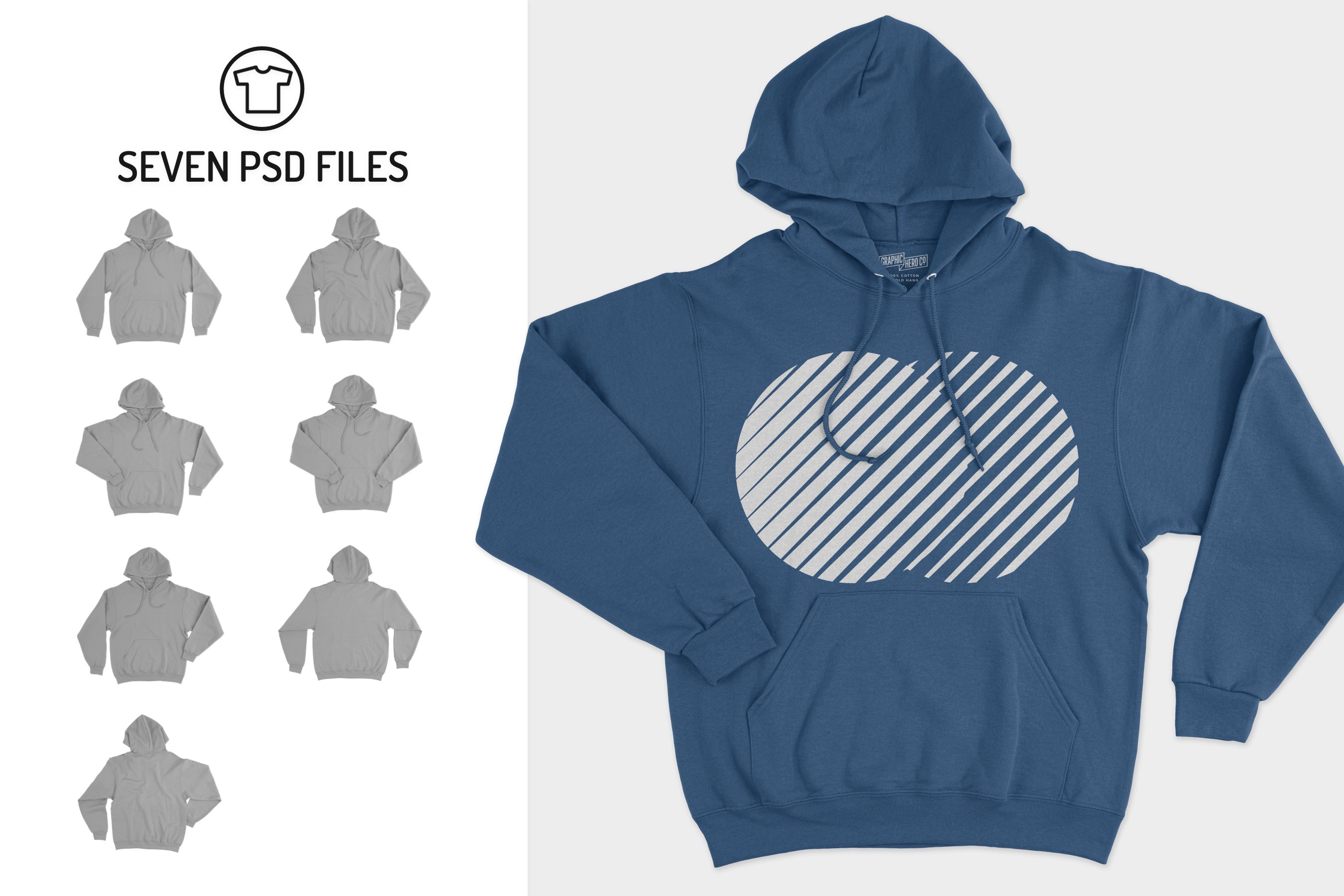 逼真连衣帽卫衣外套印花设计ps贴图样机模板 pullover hooded sweat