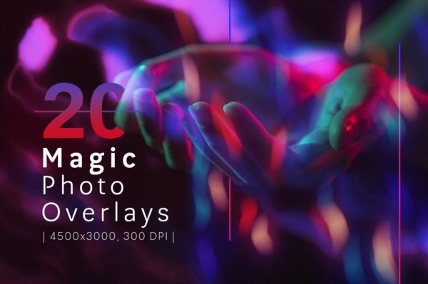 20张高清魔幻光斑照片叠加层图片设计素材 20 Magic Photo Overlays