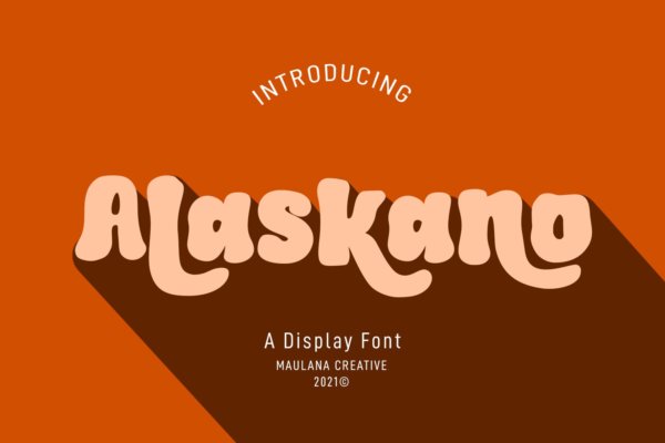 时尚标题标识徽标logo设计无衬线英文字体 Alaskano Display Font