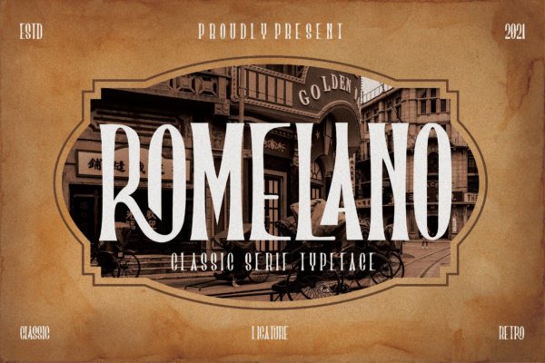 优雅复古海报标志服装设计衬线英文字体 Romelano – Serif Font