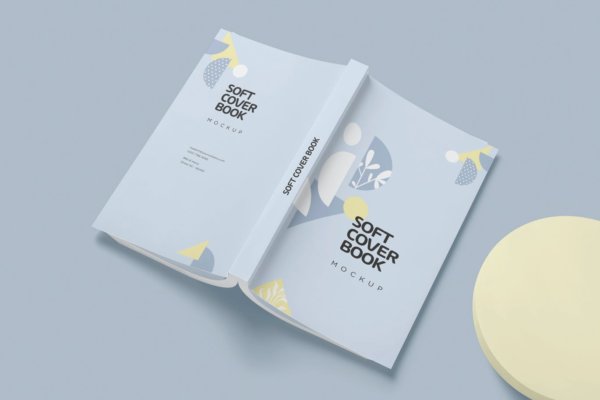 时尚书籍画册设计展示贴图样机素材 Super Octavo Softcover Book Mockups