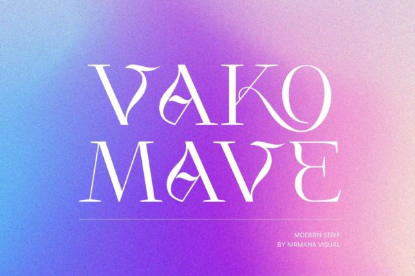 时尚品牌海报标识设计衬线英文字体 Vako Mave – Logo Font