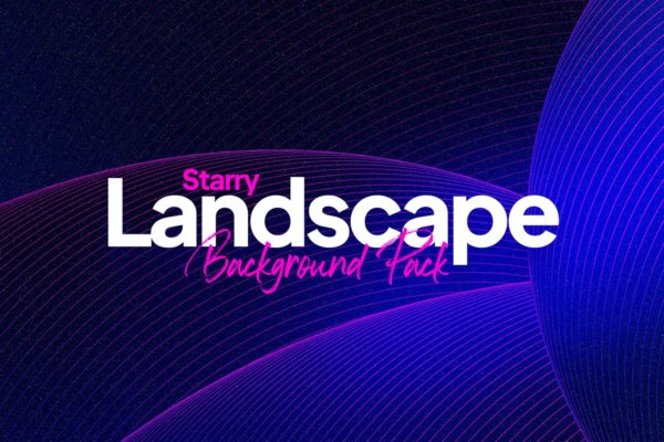 抽象创意艺术星空线条背景图片设计素材包 Starry Landscape Background Pack