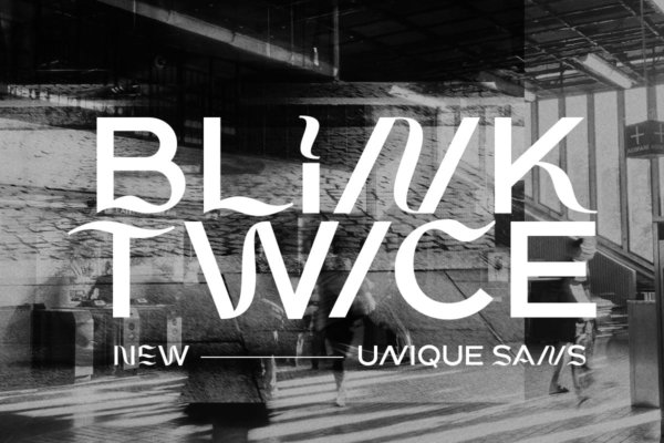 现代时尚杂志海报标题设计无衬线英文字体 Blink Twice – Unique Sans