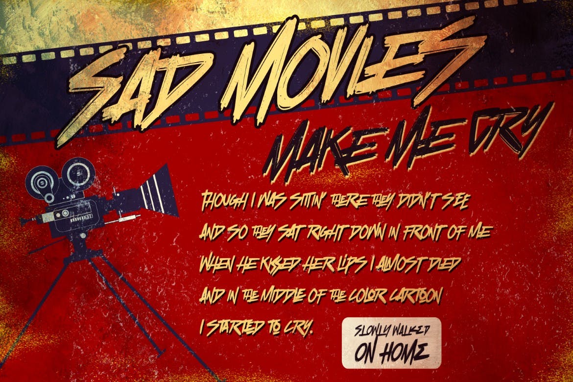 时尚品牌标志海报设计装饰性英文字体bullhead–boldbrushfont