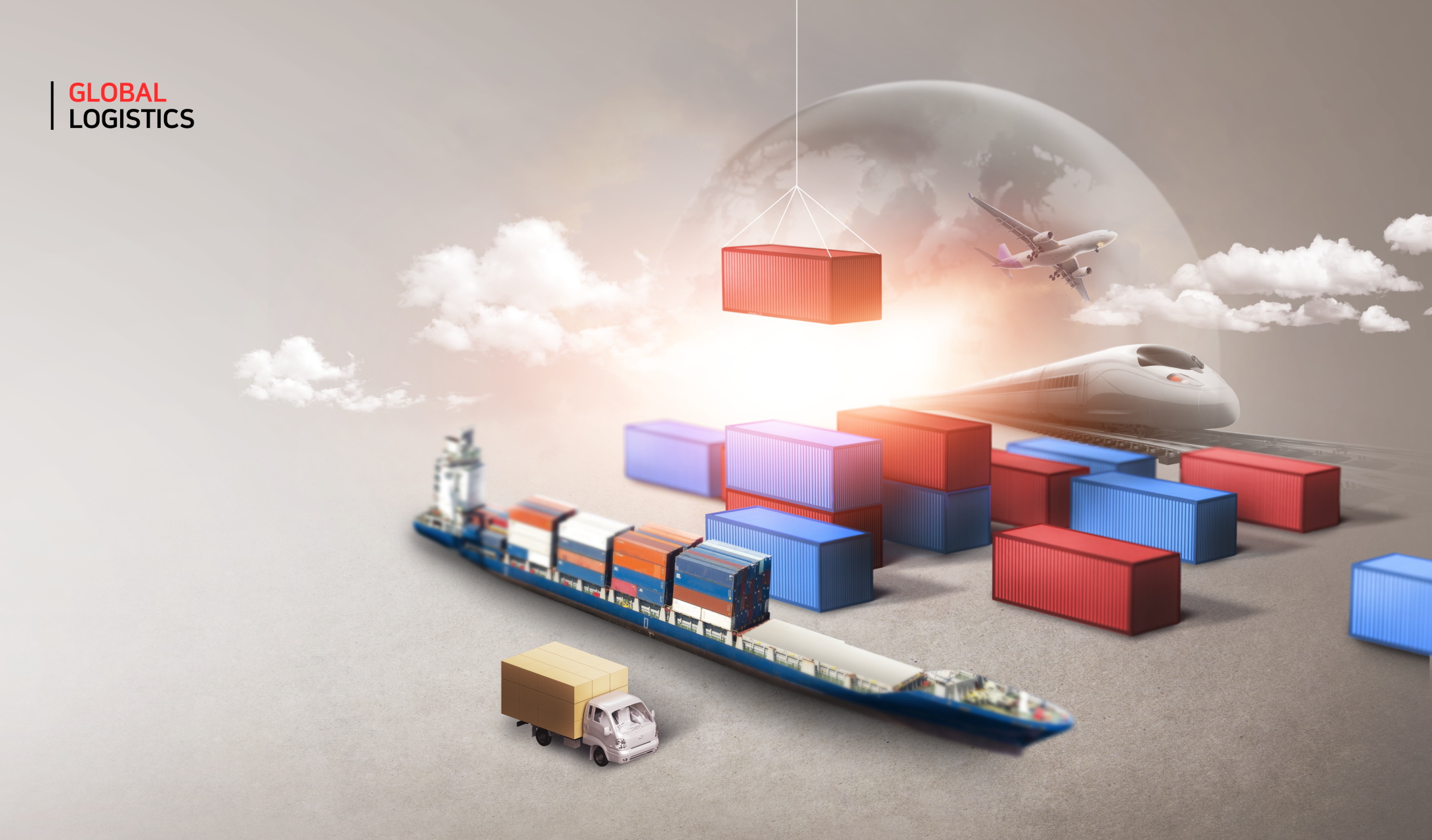 12款物流贸易海运轮船海运空运集装箱海报设计psd模板素材 shipping