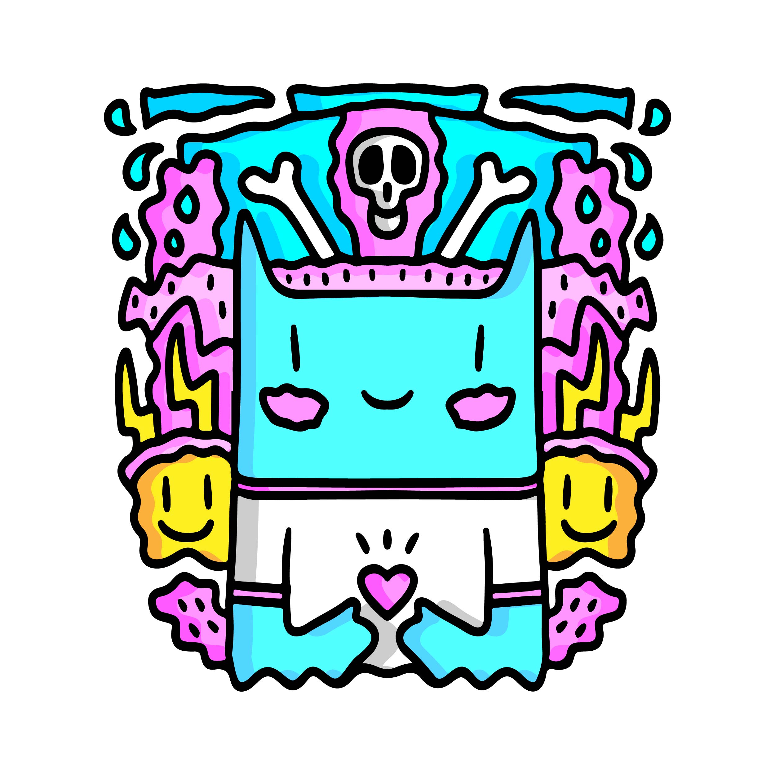 17款酷炫卡通怪兽背景图案ai矢量设计素材 hip – hop monster vector