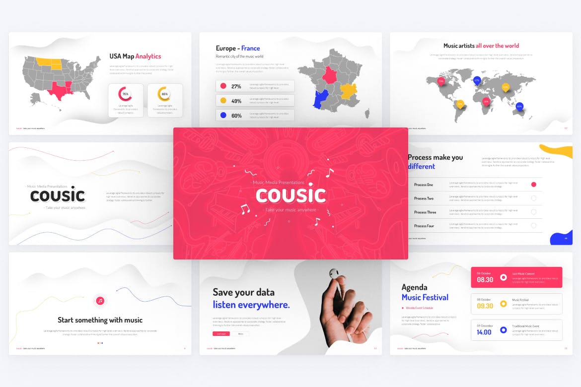 优雅简约企业营销策划提案简报设计信息图表ppt模版 Cousic Media PowerPoint Template插图2 优雅简约企业营销策划提案简报设计信息图表ppt模版 Cousic Media PowerPoint Template插图2