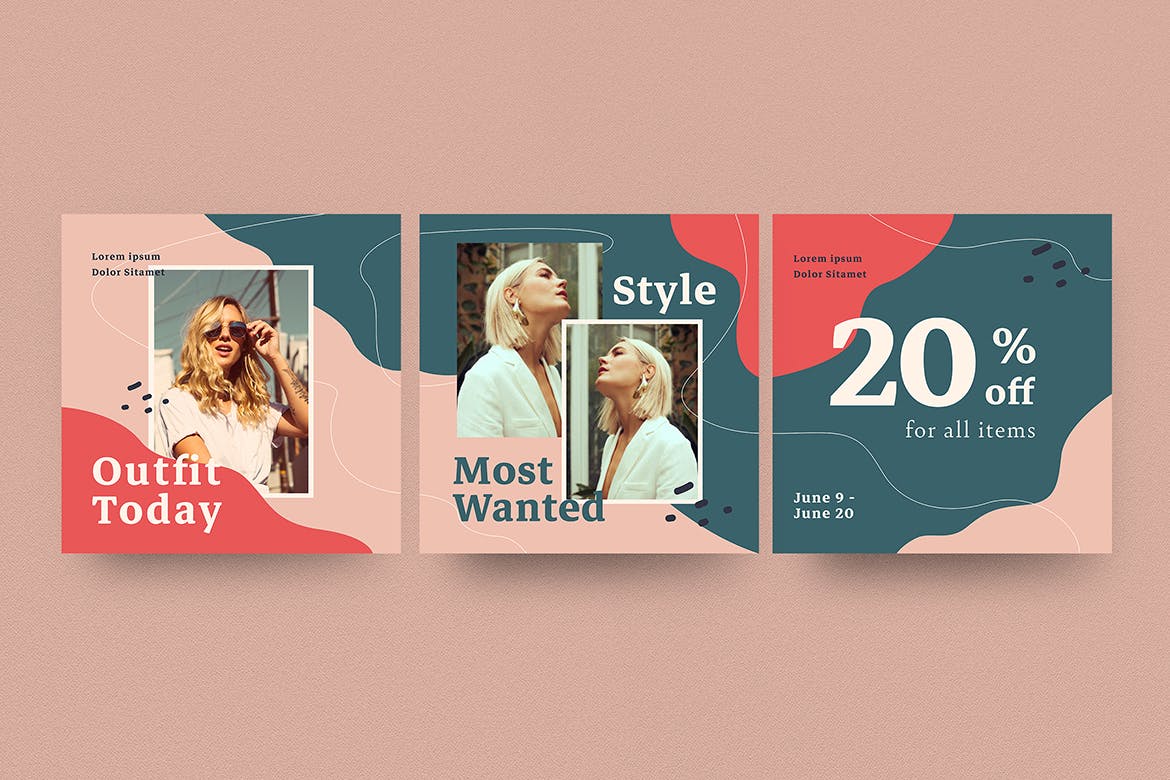 时尚服装品牌营销新媒体推广电商海报模版 Organic Instagram Puzzle Post插图2 时尚服装品牌营销新媒体推广电商海报模版 Organic Instagram Puzzle Post插图2