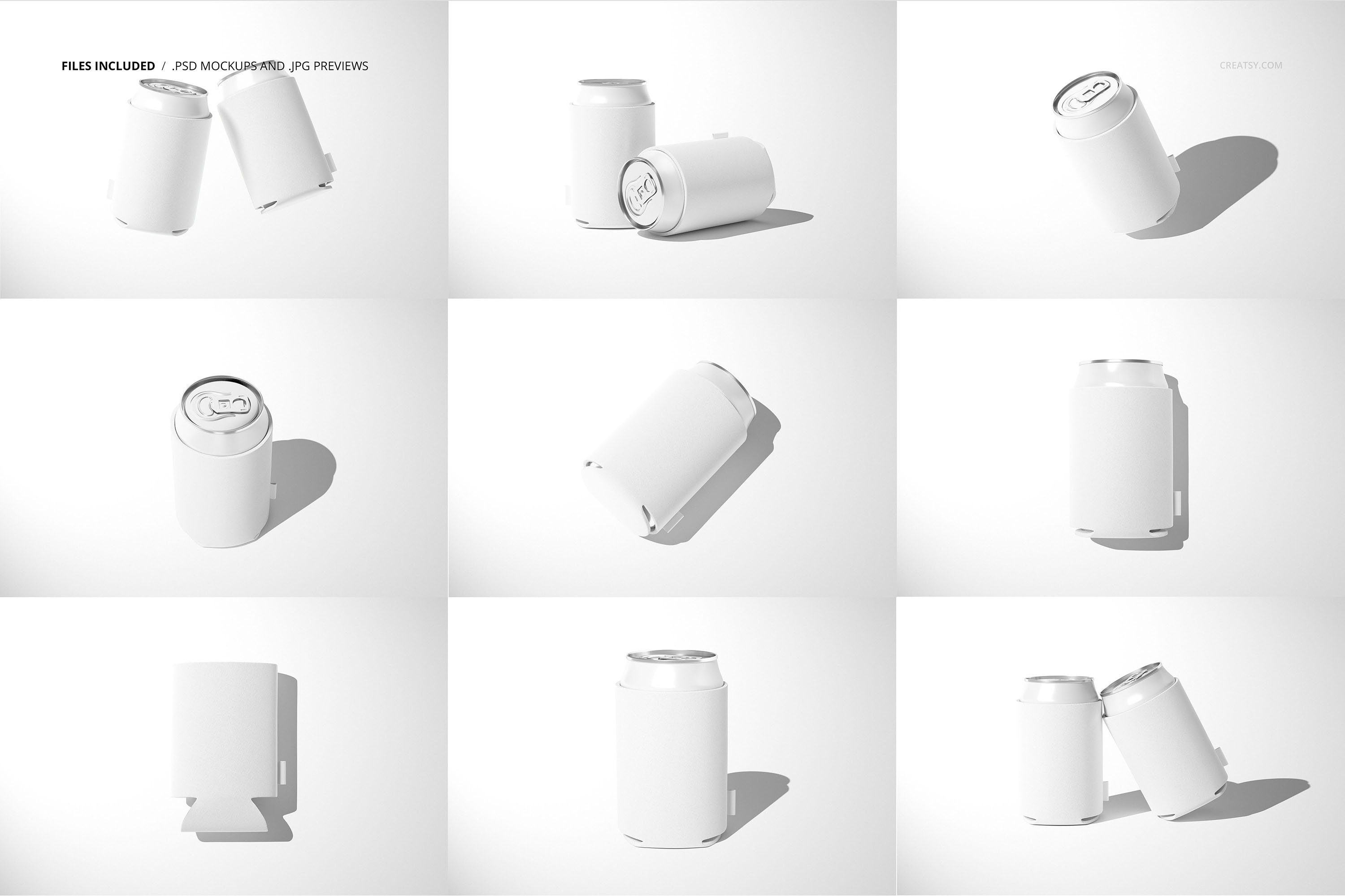 氯丁橡胶罐易拉罐冷却器外观设计Ps贴图样机套装 Neoprene Can Cooler Mockup Set插图2 氯丁橡胶罐易拉罐冷却器外观设计Ps贴图样机套装 Neoprene Can Cooler Mockup Set插图2