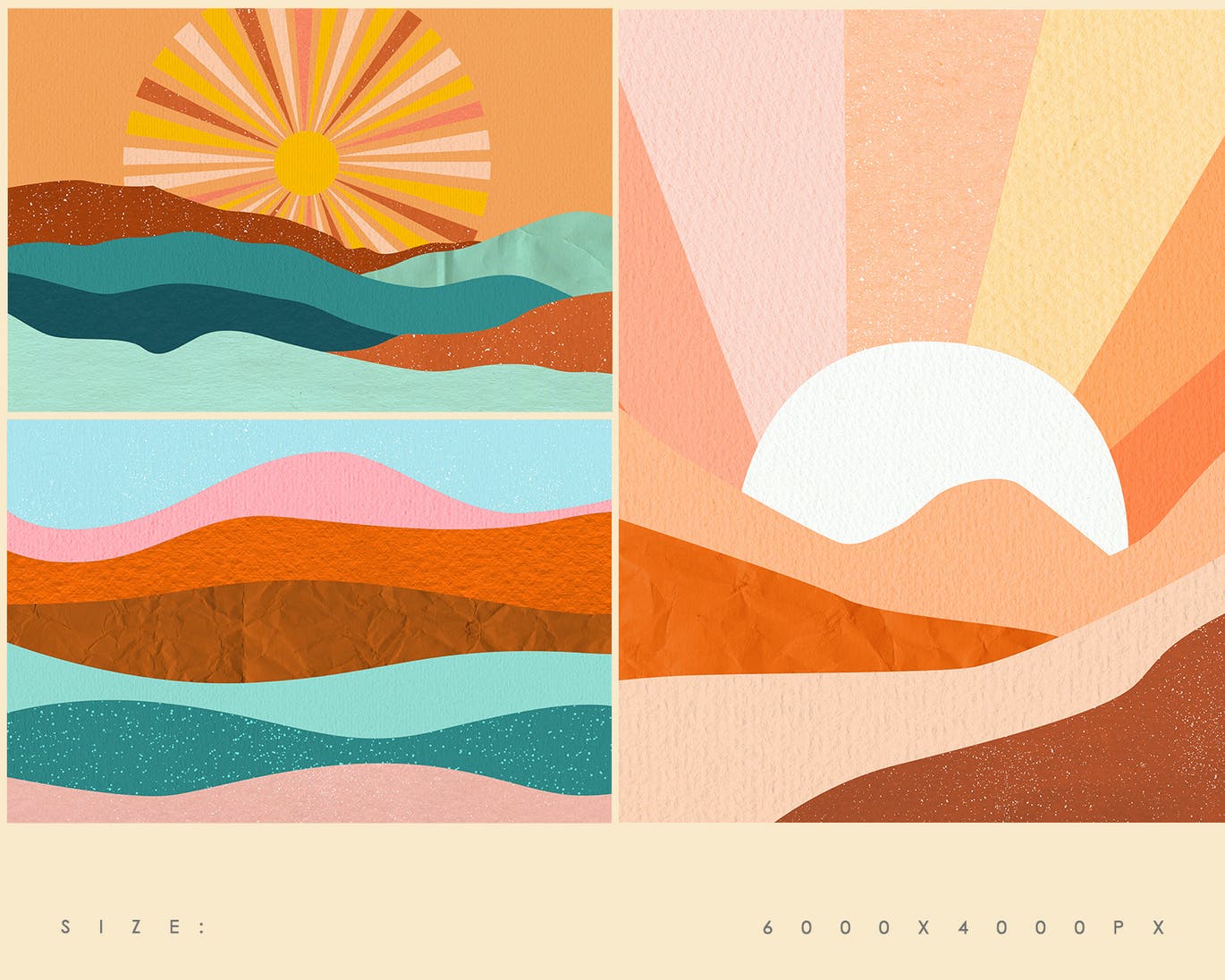 60年代复古嬉皮纸张背景图案设计素材 Retro Groovy Paper Backgrounds插图3
