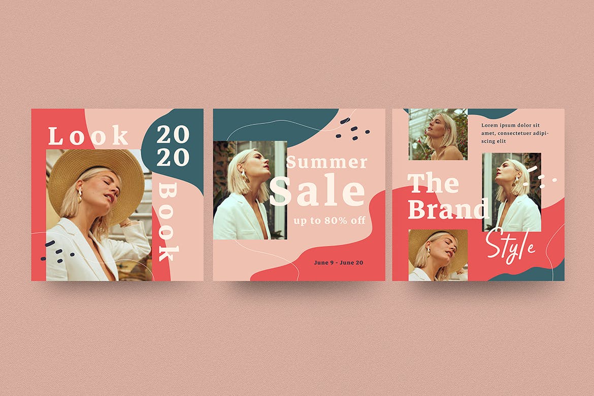 时尚服装品牌营销新媒体推广电商海报模版 Organic Instagram Puzzle Post插图4 时尚服装品牌营销新媒体推广电商海报模版 Organic Instagram Puzzle Post插图4