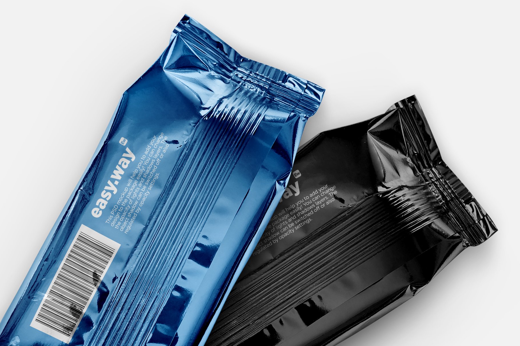 光泽零食塑料包装袋设计贴图样机 Snack Bag PSD Mockups插图5