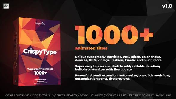 1000时尚炫酷栏目包装文字标题动画制作工具包 Videohive – Titles V1.01