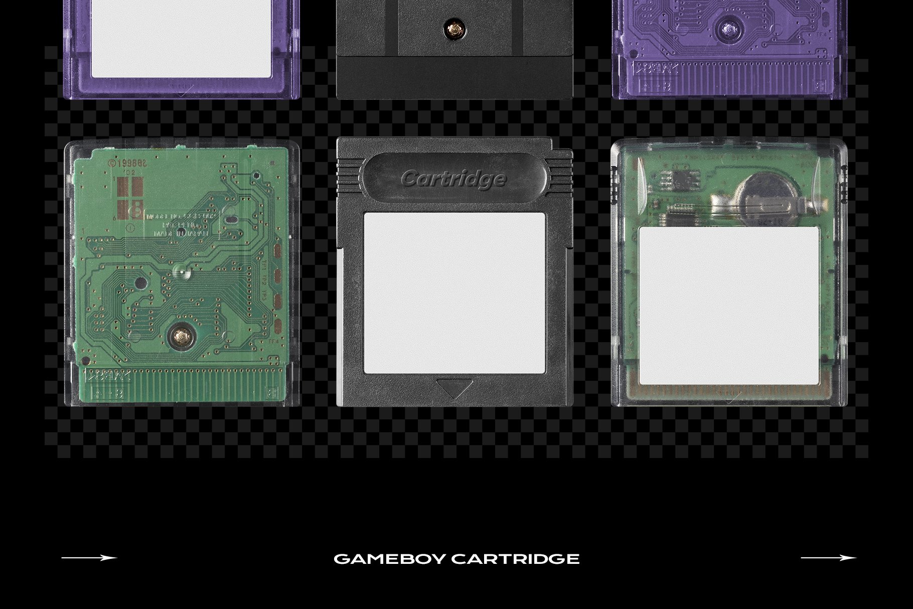 超酷复古电竞游戏卡片塑料盒贴纸设计Ps智能贴图样机素材 Game Cartridge Mockup Bundle Retro插图5