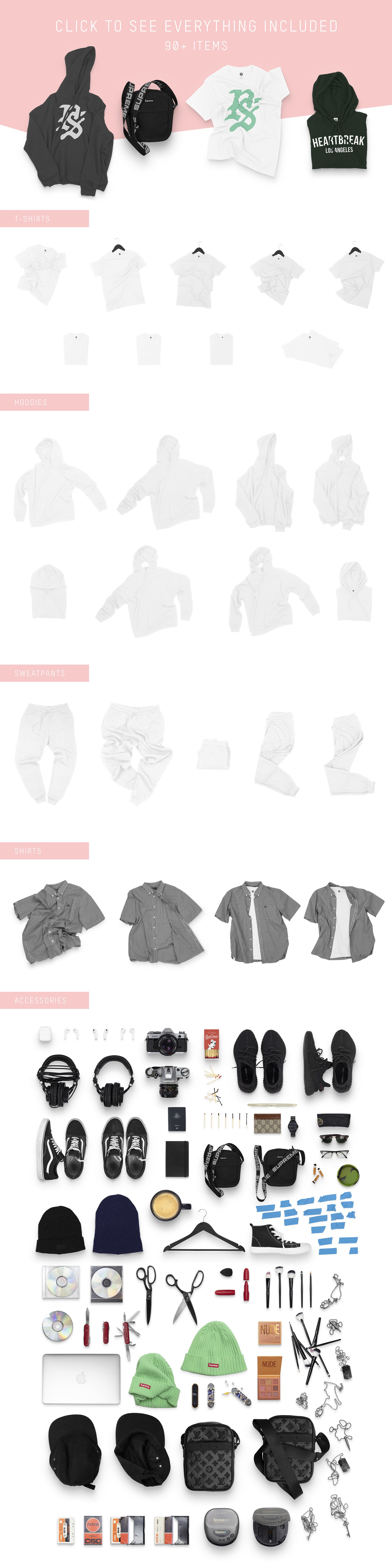 超级服装品牌设计连衣帽卫衣半袖T恤鞋子Ps智能贴图样机素材 Lifestyle Scene Creator插图1 超级服装品牌设计连衣帽卫衣半袖T恤鞋子Ps智能贴图样机素材 Lifestyle Scene Creator插图1