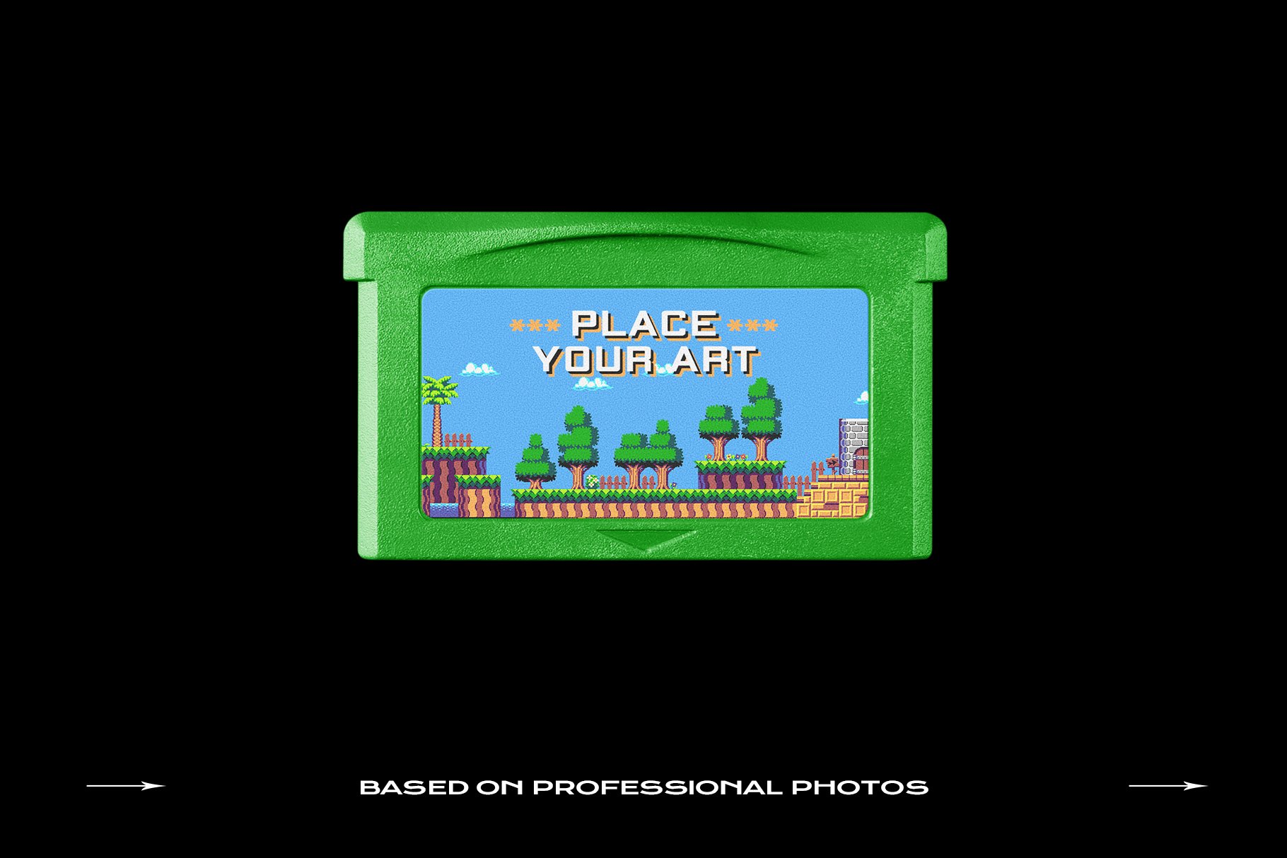 超酷复古电竞游戏卡片塑料盒贴纸设计Ps智能贴图样机素材 Game Cartridge Mockup Bundle Retro插图18