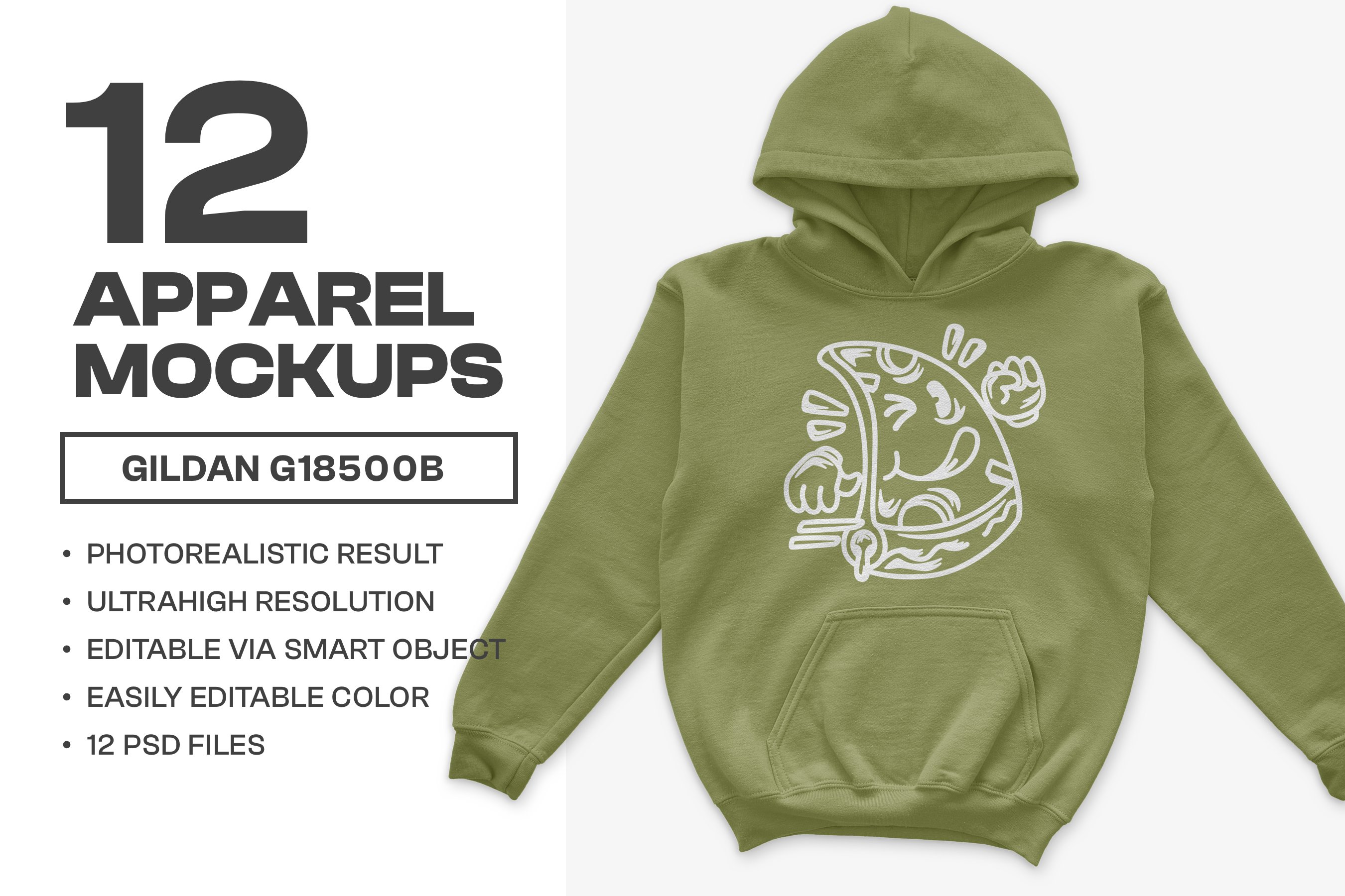 12个逼真女士连衣帽卫衣设计展示样机素材 Gildan G18500B Youth Hooded Mockups插图 12个逼真女士连衣帽卫衣设计展示样机素材 Gildan G18500B Youth Hooded Mockups插图