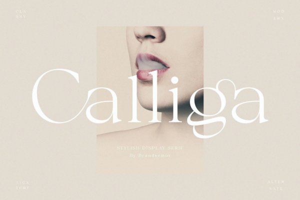 时尚优雅杂志标识徽标logo设计衬线英文字体 Calliga – Stylish Display Serif