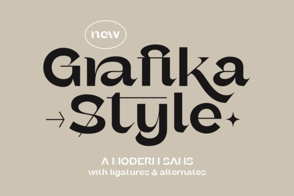 现代品牌标题徽标logo设计无衬线英文字体 Grafika – Modern Sans