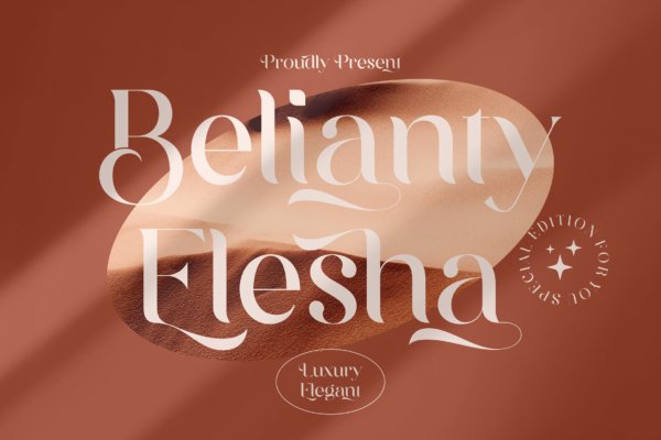 优雅品牌标识海报设计衬线英文字体 Belianty Elesha Elegant Serif 字体 LS