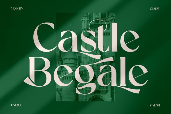 优雅品牌海报标识设计衬线英文字体 Castle Begale Luxury Serif Font LS