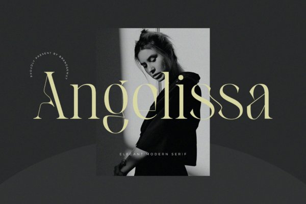 优雅杂志品牌徽标logo设计衬线英文字体 Angelissa – Elegant Modern Serif