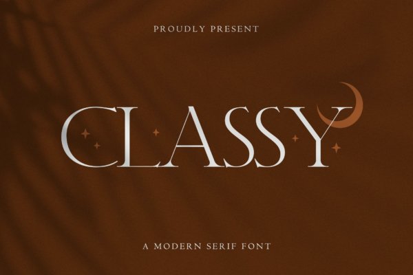 现代品牌印刷婚礼设计衬线英文字体 Classy – Modern Serif Font