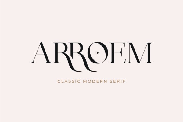 现代时尚杂志品牌徽标logo设计衬线英文字体 Arroem – Serif Display Font