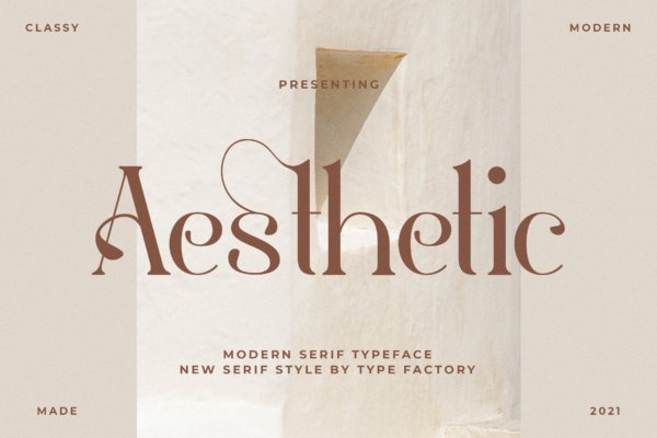 现代奢华品牌海报婚礼设计衬线英文字体 Aestetic – Modern Serif Font