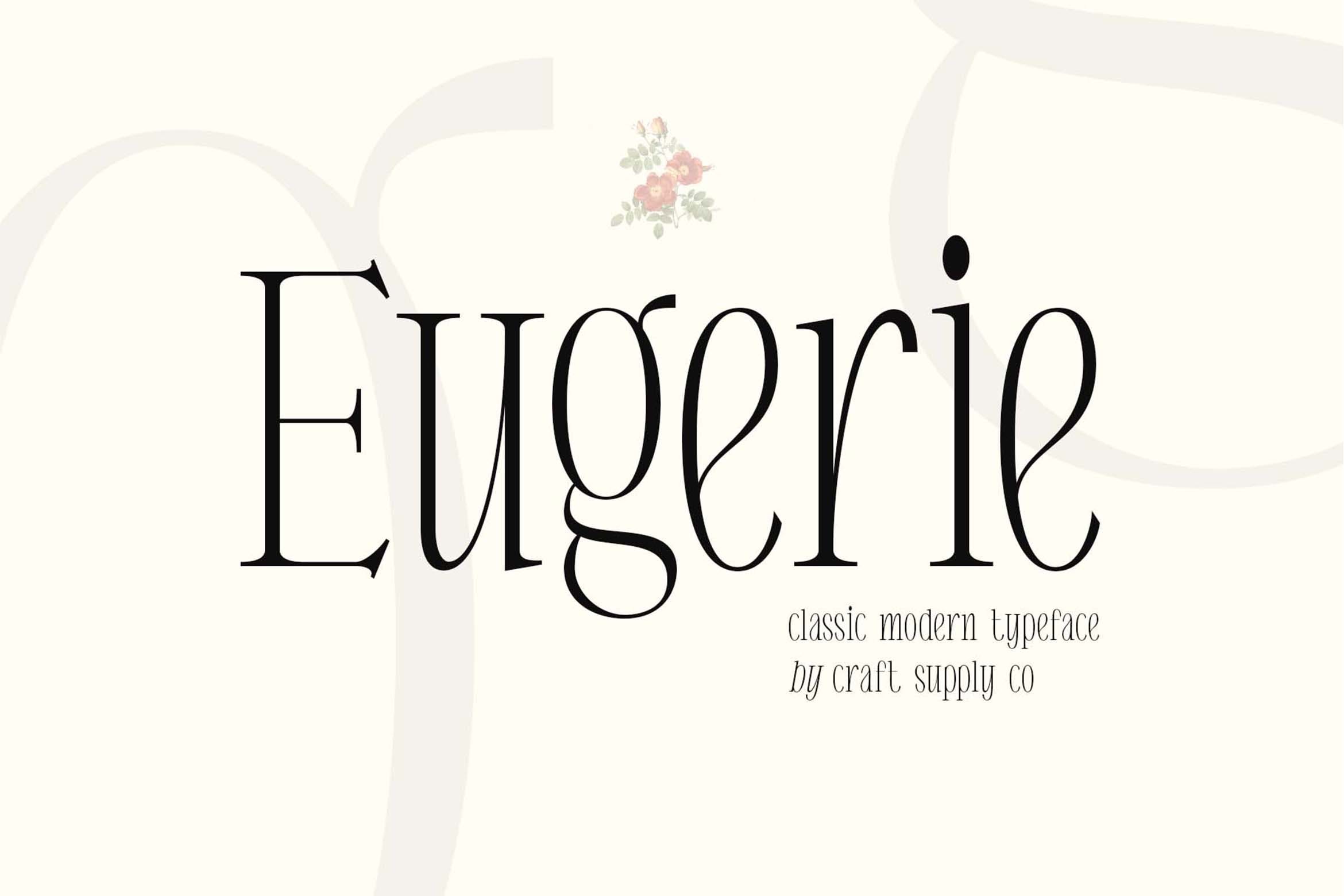 现代复古品牌书名婚礼设计衬线英文字体 Eugerie – Classic Modern Typeface插图 现代复古品牌书名婚礼设计衬线英文字体 Eugerie – Classic Modern Typeface插图
